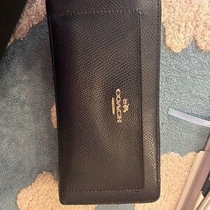 Coach Navy Blue Leather Wallet